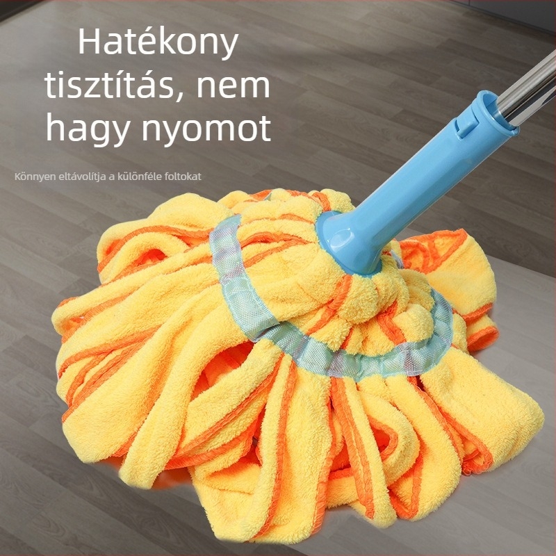 Önkiszárító forgó mop finom rostú fejjel, szürke csíkos