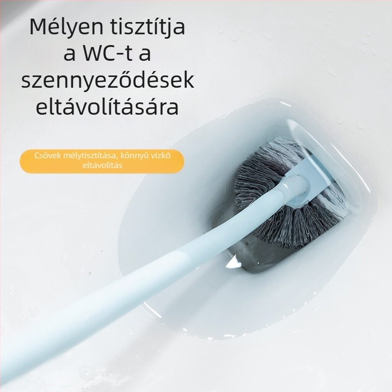 Miaojie antibakteriális S-alakú WC-kefe, hosszú nyéllel, falra szerelhető, alapos tisztítás
