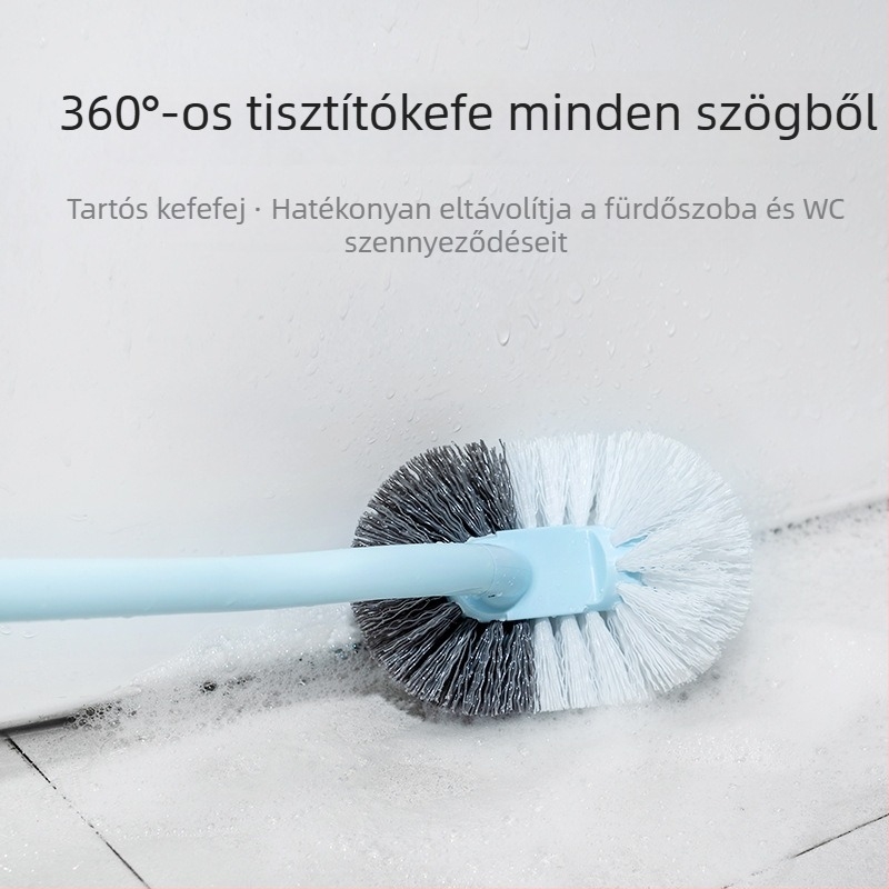 Miaojie antibakteriális S-alakú WC-kefe, hosszú nyéllel, falra szerelhető, alapos tisztítás