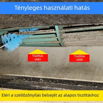 Klíma ventillátor-kiárat tisztítókészlet: ventilátor-kefével, hézagokhoz kefével és vízgyűjtő tasakkal