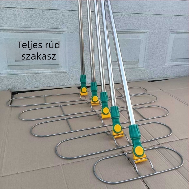 Flat mop cserélhető fej univerzális háromszögcsuklóval, műanyag csatlakozó, vas rögzítő, rozsdamentes acél rúd tartó, kiegészítők