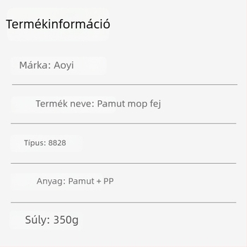 Pamutfonalas mop fej – cserélhető fej háztartási tisztításra