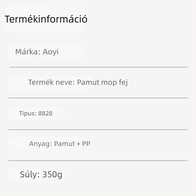 Pamutfonalas mop fej – cserélhető fej háztartási tisztításra