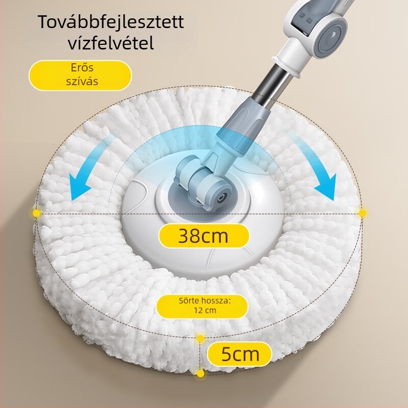 Jiajie Premium forgó mop vödörrel – háztartási használatra, kéz nélküli, erőfeszítés-megtakarítás, mikroszálas mop, rozsdamentes acélrúddal, nedves és száraz tisztítás