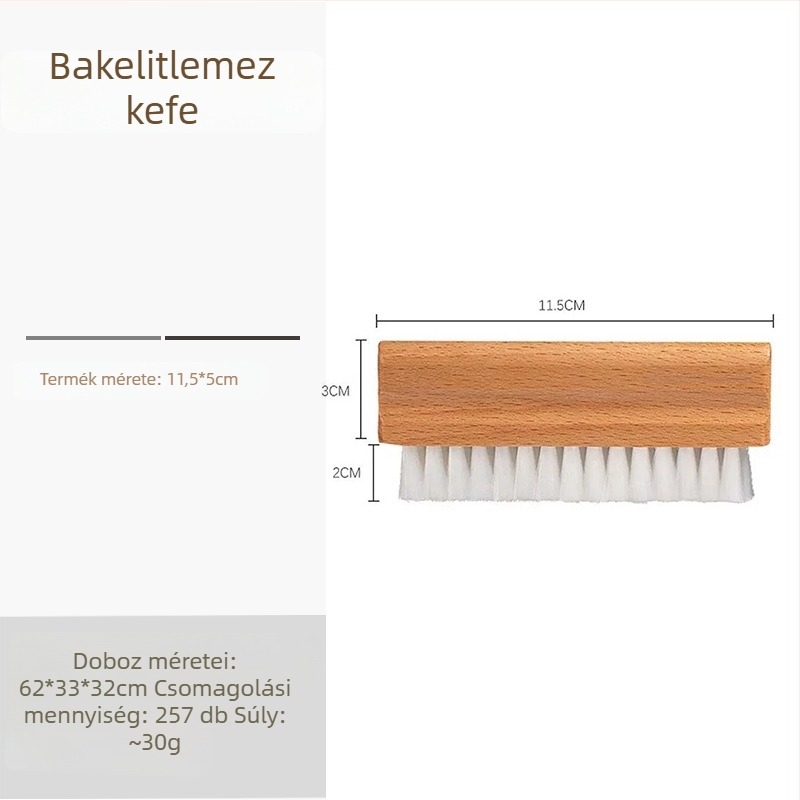 Bükkfa vinyl lemez tisztító ecset nedves tisztításhoz, por- és statikus töltés eltávolítása, ultra puha sörték