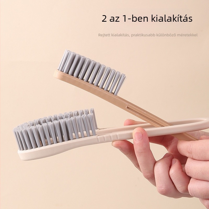 Leválasztható kettő‑in‑egy cipőtisztító kefe műanyagból — sokoldalú tisztító eszköz cipőkhöz, mosáshoz és háztartási használathoz, kefefeje