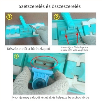 Lapos felmosó javító készlet beépített rugóval, belső rugóval, nyomó rugóval, dugócsipeszel és rongy tartozékokkal