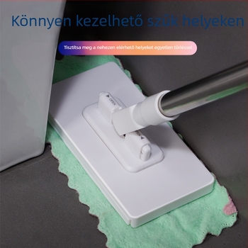 Textil mop kapcsos törlőkendő-tartóval, felújított változat egy érintéses szétszereléssel és automatikus nedves törlőkendő-tartóval újrahasználatra