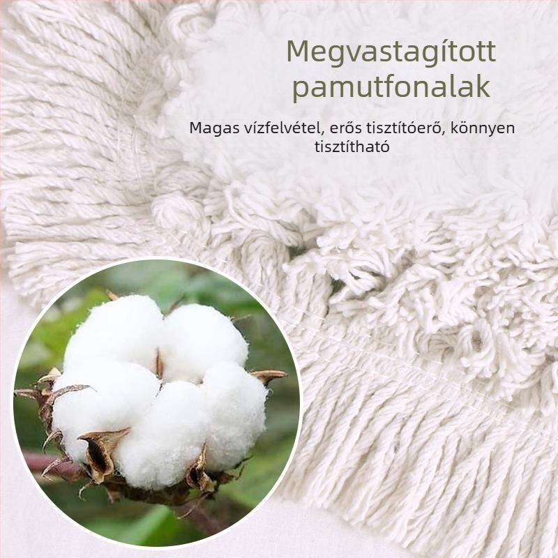 Lapos mop – cserélhető törlőruha porfelülethez, méretek 40/60/90/110 cm, fej pántos rögzítéssel