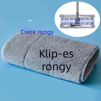 Klipszes felmosó kendő, cserélhető lapos felmosó kendő, gyorsan nedvszívó lapos felmosófej