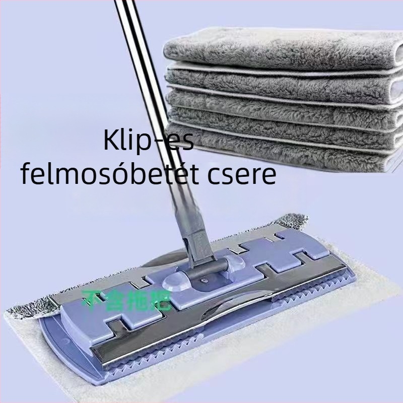 Klipszes felmosó kendő, cserélhető lapos felmosó kendő, gyorsan nedvszívó lapos felmosófej