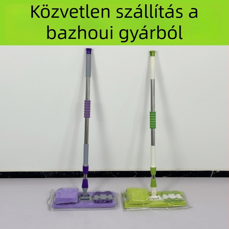 Lapos felmosó padlókhoz és csempéhez, mikroszálas nedvszívó porfelszedő, klipszes ruhafej, háztartási használatra
