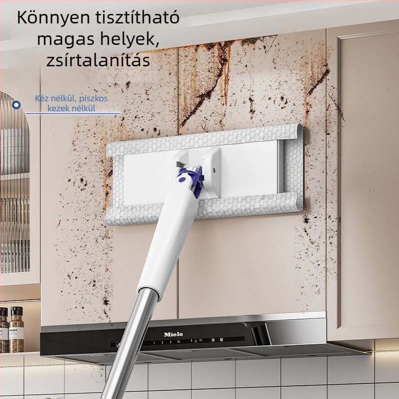 Kéz nélküli, lapos felmosófa padlókhoz alumínium ötvözet panellel PT001 mikroszálas kendővel
