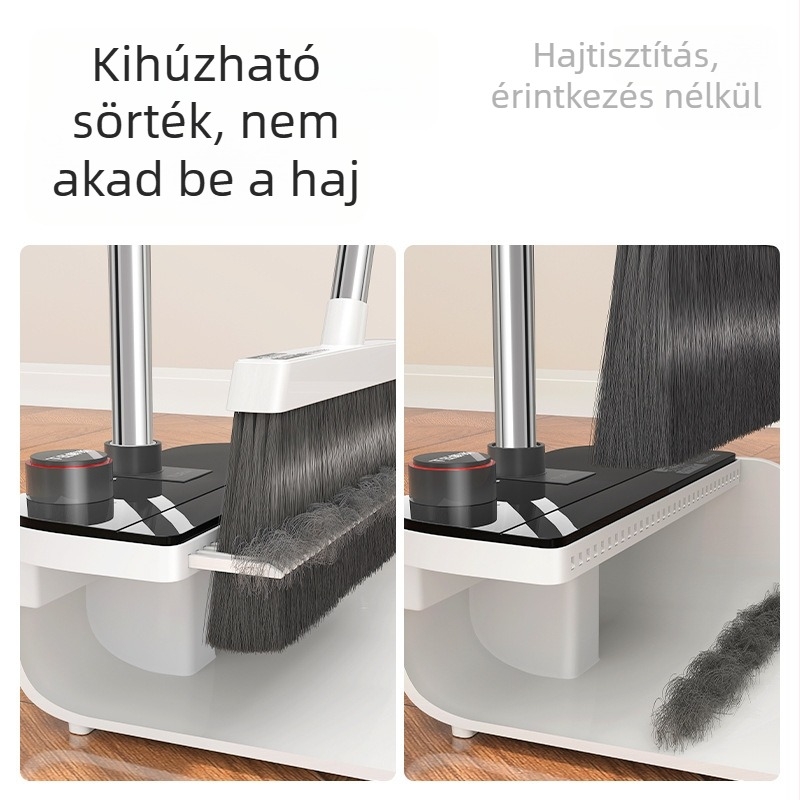 Sobam Teleszkópos sörtés seprű és széles poralak készlet, szélesíthető és összecsukható, egy kattintással tárolható, hajszálmentes takarítás