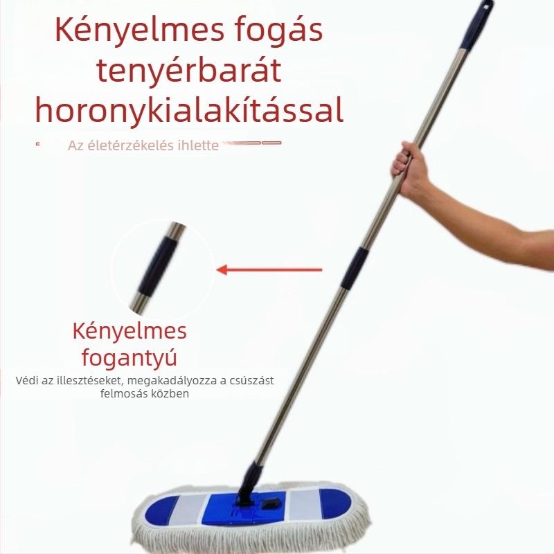 Lapos felmosó háztartási használatra, forgó padlótisztító eszköz, nedvszívó pamutszálas mop, nagy méret