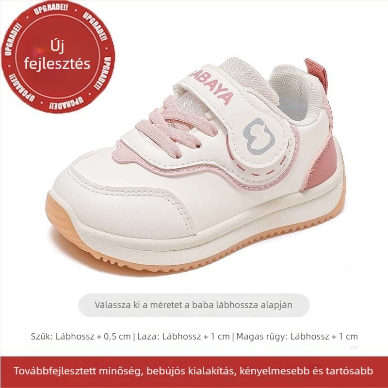 Baba Duck gyermekeknek Velcro-os beltéri futócipők, csúszásmentes, könnyű, 3–6 évesek