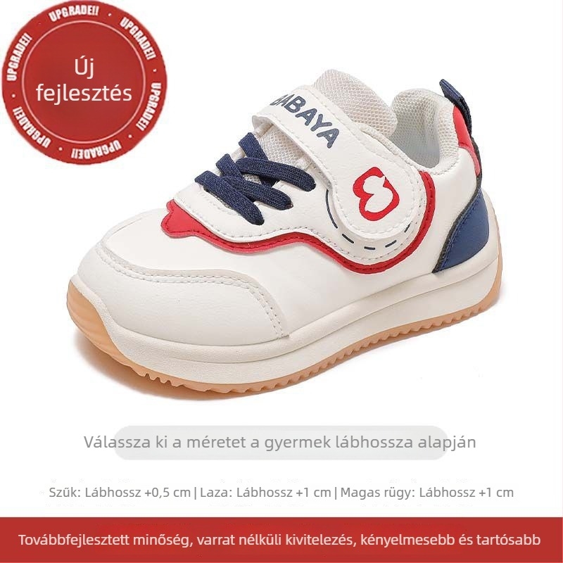 Baba Duck gyermekeknek Velcro-os beltéri futócipők, csúszásmentes, könnyű, 3–6 évesek