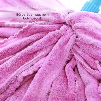 Korall velúr mop nedves és száraz tisztításhoz, körkörös nedvszívó fej, tartós padló-mop