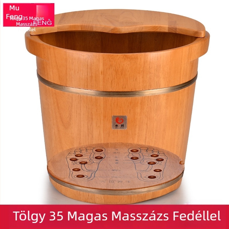 Fa lábfürdő vödör masszázs funkcióval, 35 cm magas