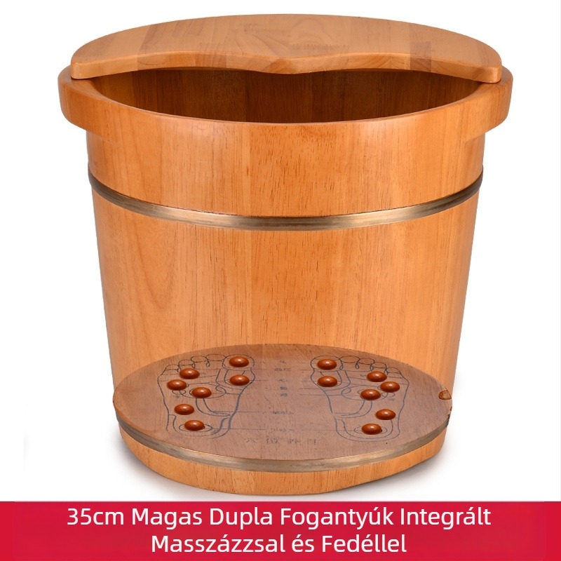 Fa lábfürdő vödör masszázs funkcióval, 35 cm magas