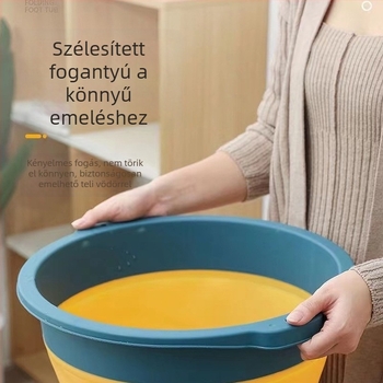 Összecsukható lábfürdő vödör magasított oldalú, hordozható otthoni lábmasszázs medence