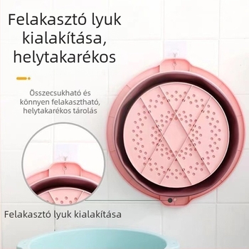 Összecsukható lábfürdő vödör magasított oldalú, hordozható otthoni lábmasszázs medence