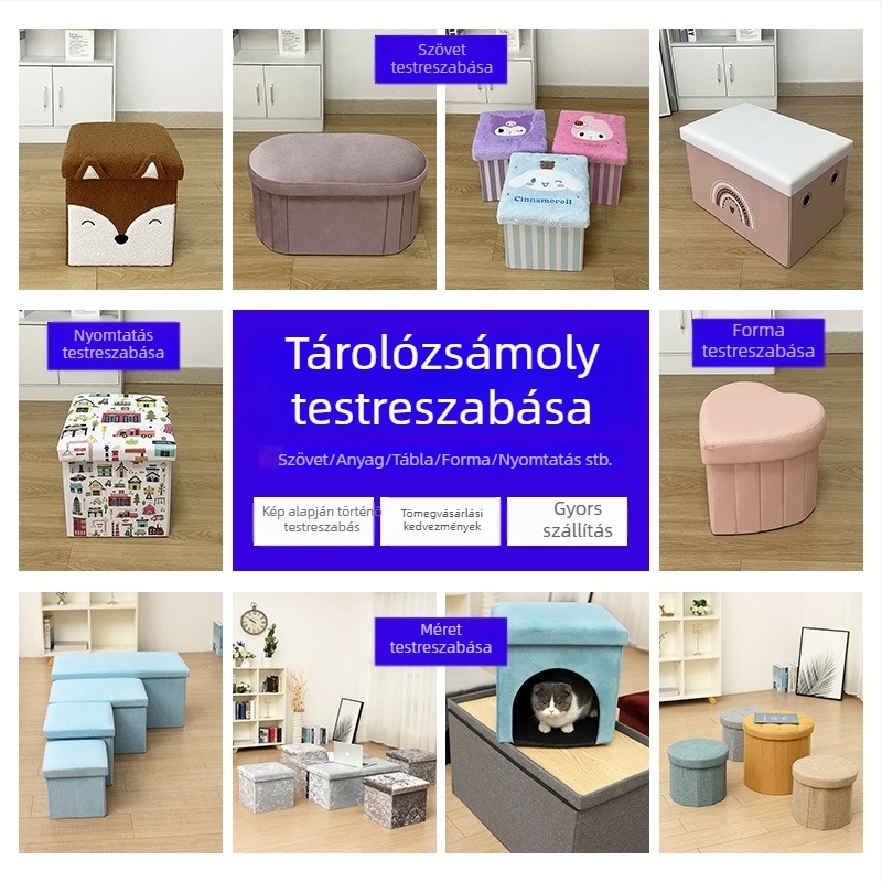 Fán alakú textil tároló szék, összecsukható ülőfelülettel ruhák otthoni rendezéséhez