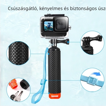 GoPro 9-13 vízálló ház úszó rúddal – sportkamera kiegészítő, ütés- és porálló, merülésvédelmet nyújtó