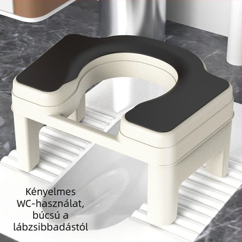 Műanyag WC-szék vastagított kivitelben, felnőtteknek és kismamáknak, ovális formájú fürdőszobai segédeszköz