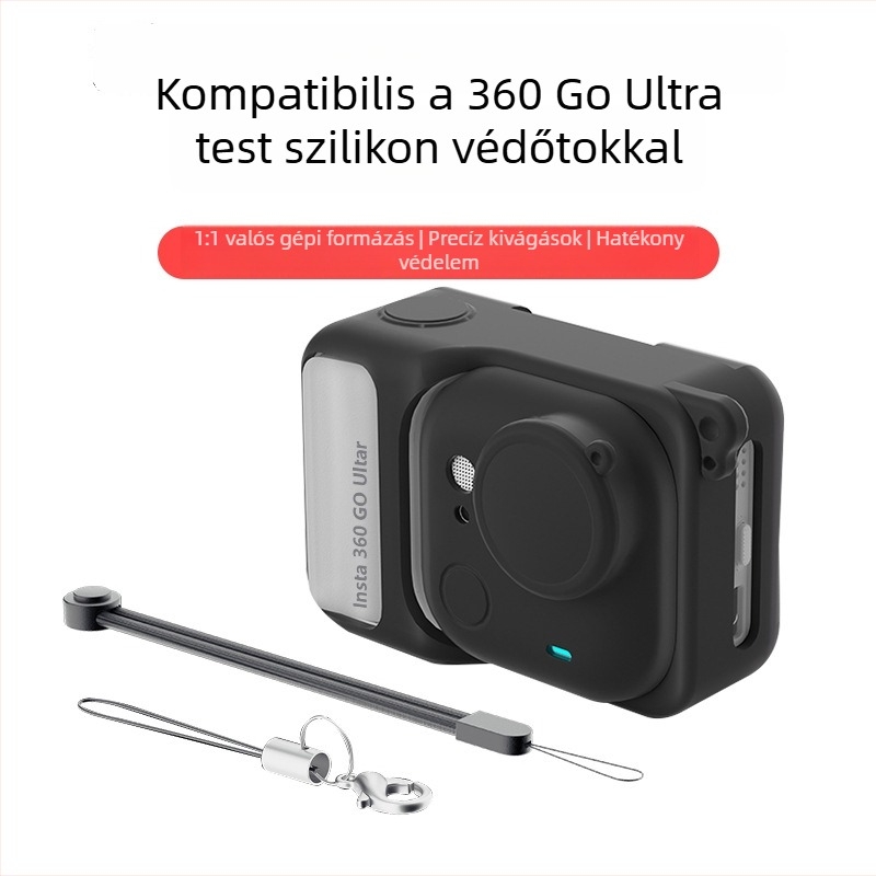 Insta360 GO Ultra szilikon tok lencsefedővel és nyakpánttal