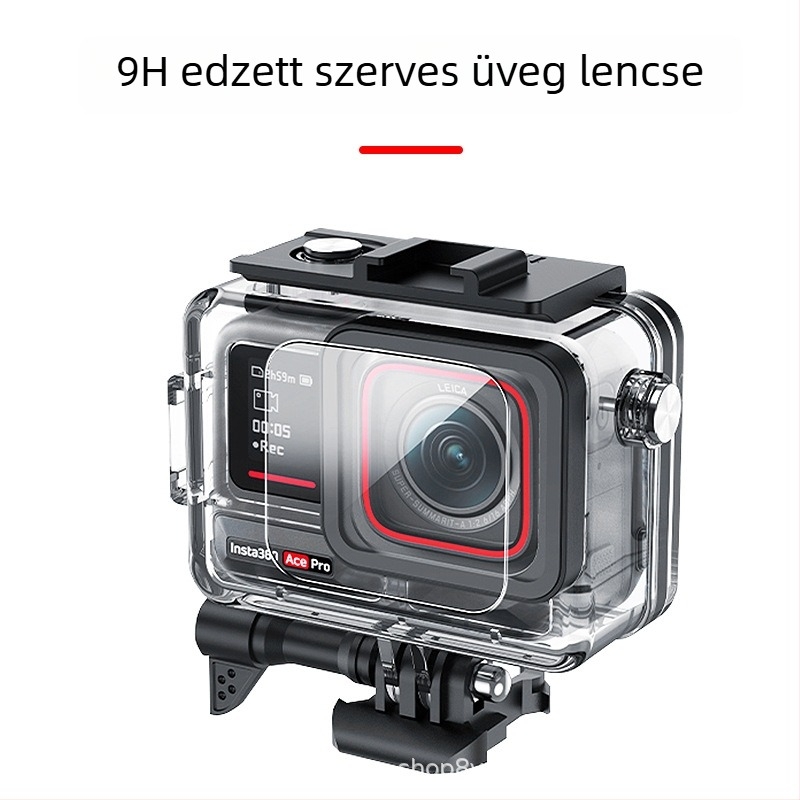 Insta360 Ace Pro2 vízálló burkolat merüléshez, objektívvédő sapka és 60 m védőház sportkamera számára