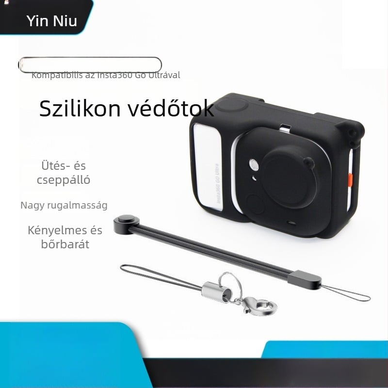 Insta360 Go Ultra szilikon védőtok – ütésálló és elvesztés elleni védelem, sportkamera-kiegészítő