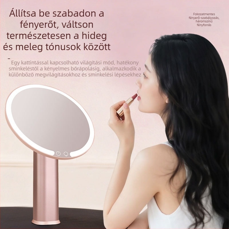 Asztali sminktükör LED világítással otthoni használatra - HD sminktükör kitöltőfénnyel
