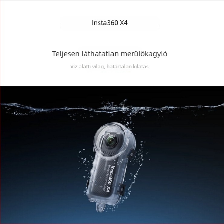 Shadowstone Insta360 X4 teljesen láthatatlan vízálló búvárház, 50 m mélység – eredeti tartozékok