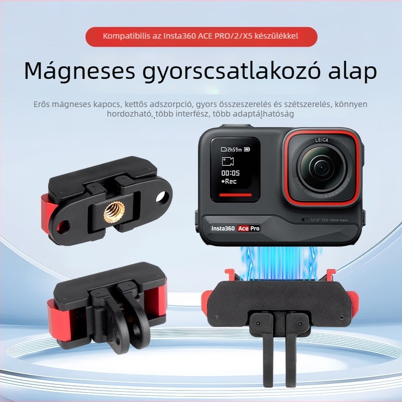 Mágneses gyors kioldó alap, kétmenetes fémszerelvény, Insta360 ShadowStone 360, Acepro2 és Ace Action kamerákhoz