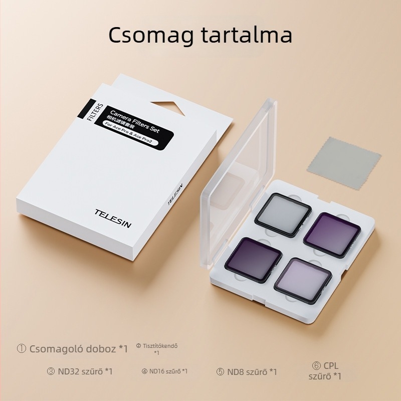 Telesin Ace Pro és Ace Pro2 CPL polarizátor és ND8/ND16/ND32 szűrők készlete Insta360-hoz