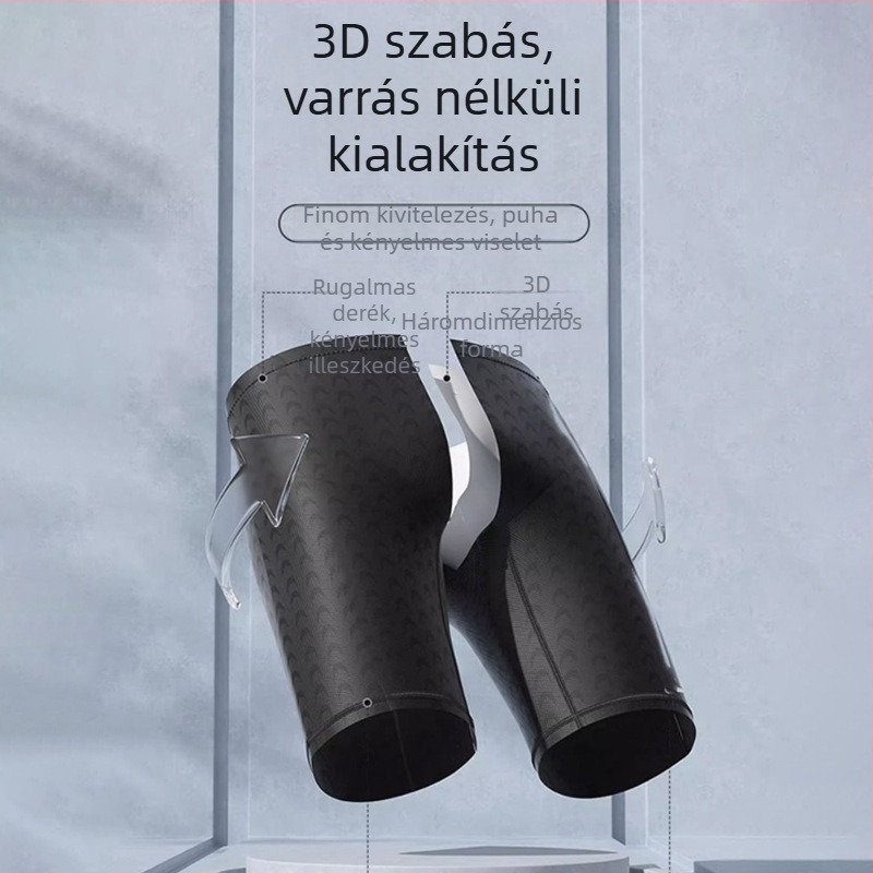 Férfi középhosszú úszónadrág, zavaró helyzetek elleni dizájn, gyorsan száradó, egyszínű