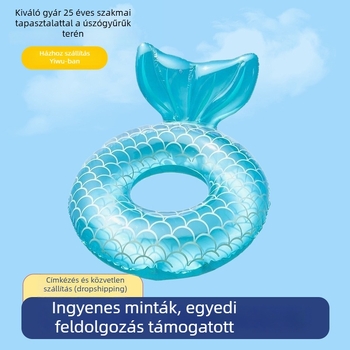 Áttetsző halas úszógumi medencéhez, környezetbarát PVC, vastagított kivitel, dőlés elleni védelem, gyerekeknek