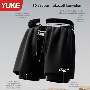 Férfi gyorsan száradó úszónadrág, nagy méret, fekete, egyszínű, 70–80% poliészter, 180 gsm, brief-stílus, úszáshoz és termálfürdőkhöz