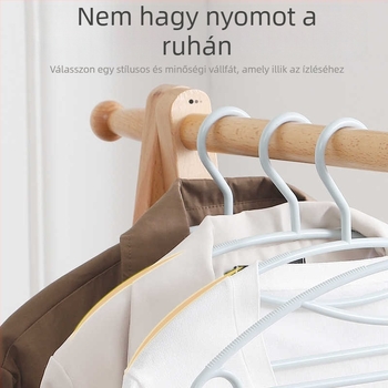 Felnőtt és gyerek ruhákhoz használható vastag, csúszásmentes ruhaakasztó, varrásmentes kivitel
