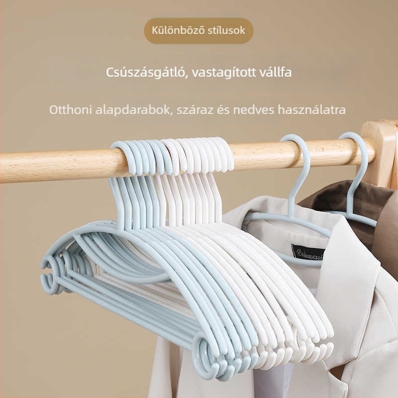 Felnőtt és gyerek ruhákhoz használható vastag, csúszásmentes ruhaakasztó, varrásmentes kivitel