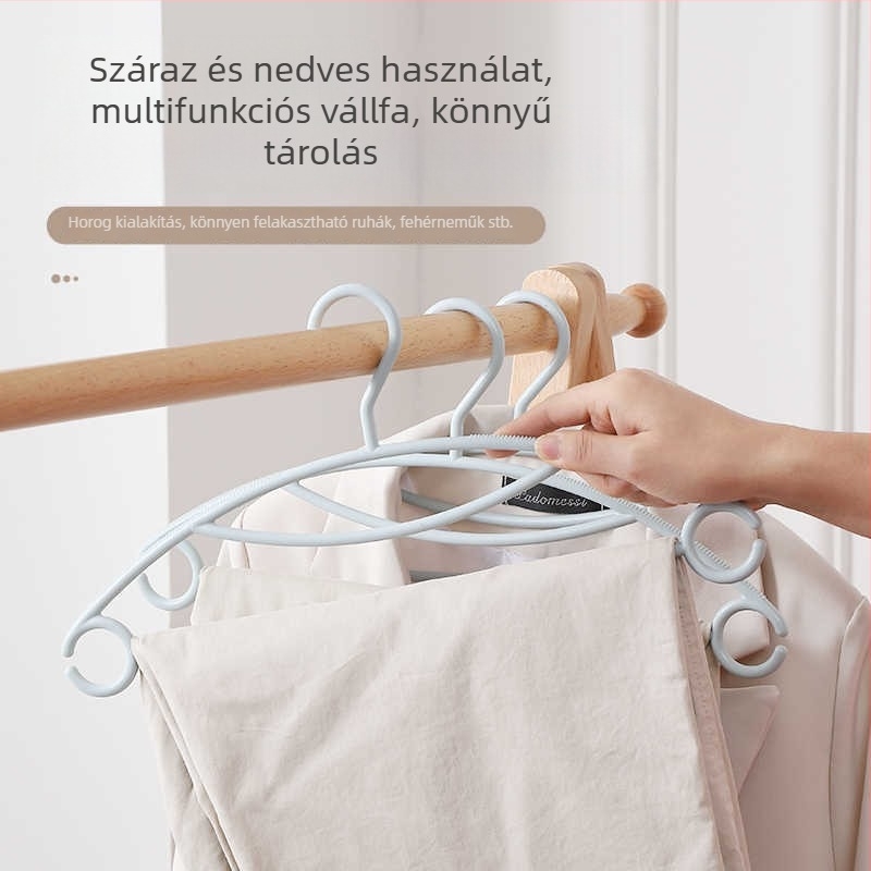 Felnőtt és gyerek ruhákhoz használható vastag, csúszásmentes ruhaakasztó, varrásmentes kivitel