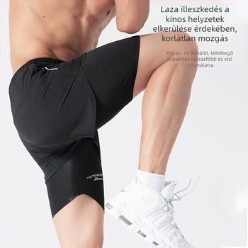 Férfiaknak készült két részes úszónadrág, kettős rétegű, lélegző húzózsinórral, 3D szabás