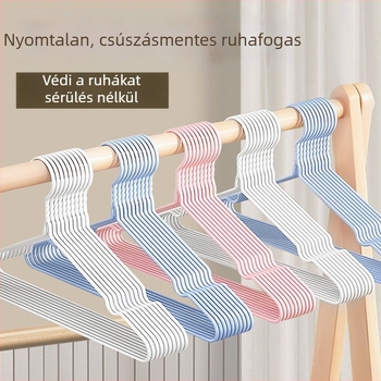 Vastag műanyag bevonatú ruhavállfák felnőtteknek, csúszásmentes fémből, háztartási használatra, 10 darabos készlet