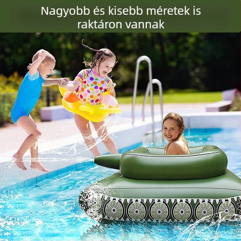Felfújható vízi harci tank medencés játékhoz, vízsugárautó és úszógumi