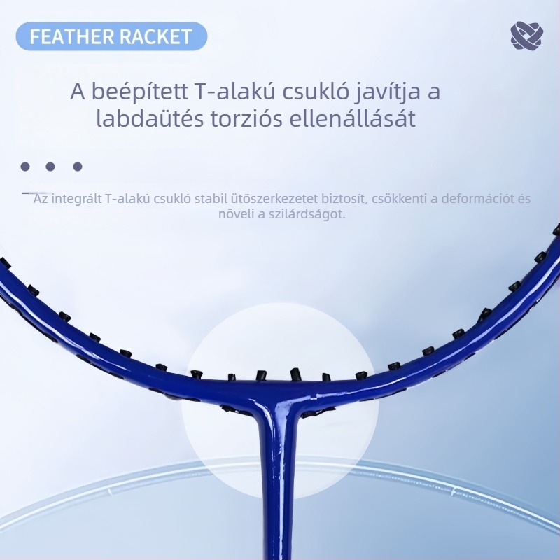 Badminton ütő ötvözetből, egy darabból álló kivitel, nagy rugalmasság, edzésre felnőtteknek