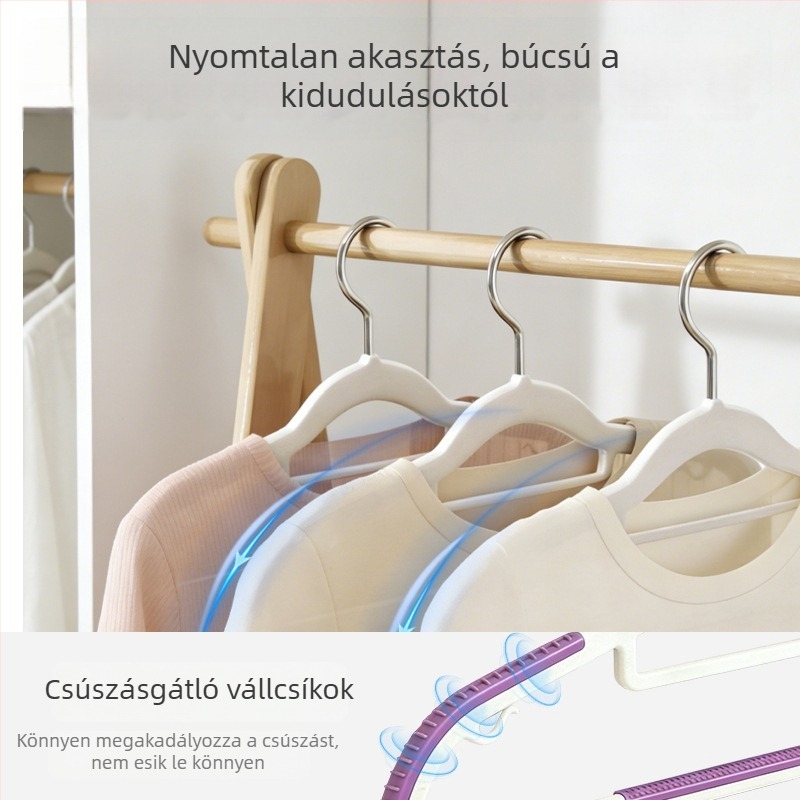 Felnőtt ruhafogas, vastagított és tartós, csúszásmentes, nyom nélkül, több színű