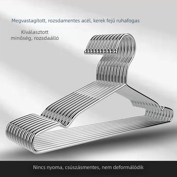 Rozsdamentes acél ruhavállfa, 3 mm-es huzal, 45 cm hosszú, tömör