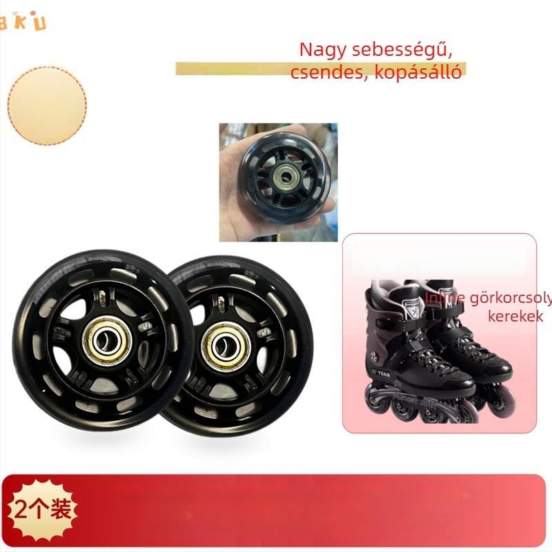 80mm PU kerekek – 2 darabos készlet görkorcsolyákhoz, babakocsikhoz, bútorokhoz, orvosi táskákhoz és irodai székekhez