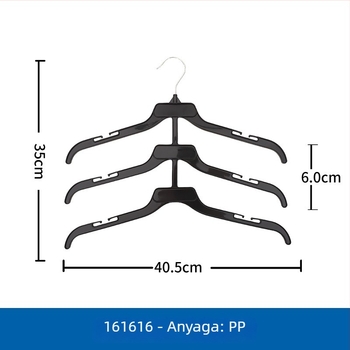 Műanyag ruhakasztó 161616, háromszintes, csúszásmentes, nyom nélküli